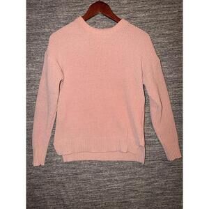 Time and Tru Pink Chenille Sweater Womens XS 0-2 Crew Neck Soft Long Sleeve Knit